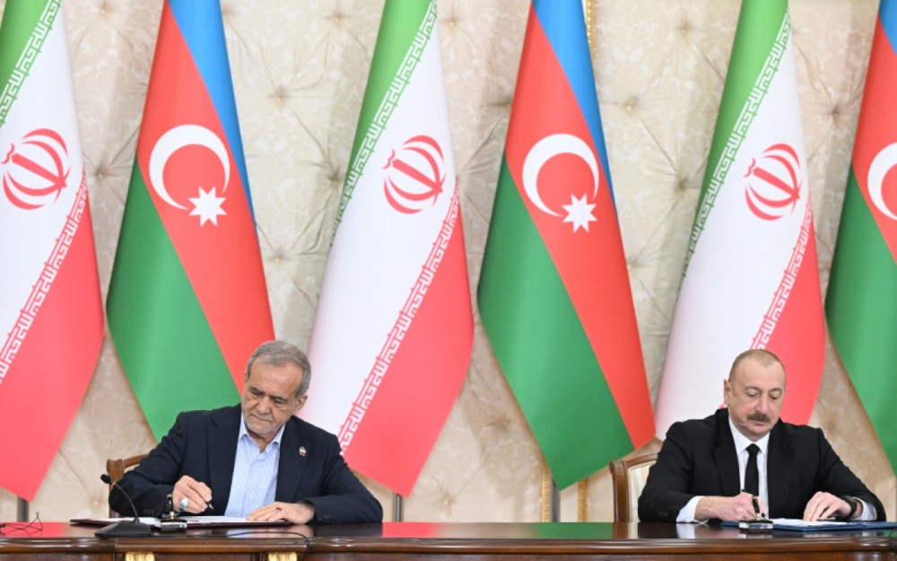 İlham Əliyevlə Pezeşkian Birgə Bəyanat imzaladılar -FOTOLAR